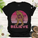 Believe in Bigfoot Tee – Retro Outdoor Adventure Shirt - black Believe in Bigfoot Tee – Retro Outdoor Adventure Shirt - black