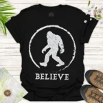 Bigfoot Believe Graphic Tee – Adventure & Casual Wear Shirt - black