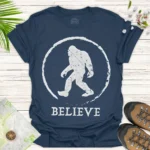 Bigfoot Believe Graphic Tee – Adventure & Casual Wear Shirt - blue