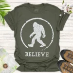 Bigfoot Believe Graphic Tee – Adventure & Casual Wear Shirt - green