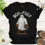 Bigfoot Boo-Foot Halloween Tee – Spooky Ghost Adventure Shirt - black