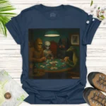 Bigfoot Joins Alien Poker Night – Fun Gamer Graphic Tee - blue