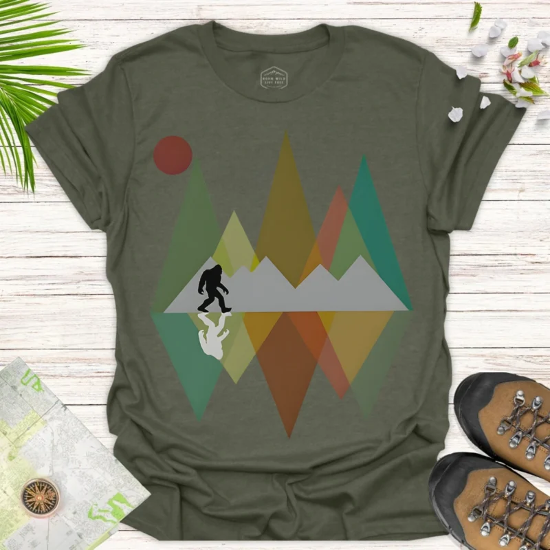 Bigfoot Nature Adventure Tee – Outdoor Camping Graphic Shirt - green