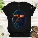 Bigfoot Sunset Tee – Funny Nature Adventure Graphic Shirt - black
