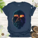 Bigfoot Sunset Tee – Funny Nature Adventure Graphic Shirt - blue