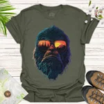 Bigfoot Sunset Tee – Funny Nature Adventure Graphic Shirt - green