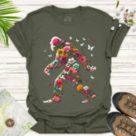 Floral Bigfoot Graphic Tee – Nature Adventure Summer Shirt - green