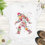Floral Bigfoot Graphic Tee – Nature Adventure Summer Shirt - white