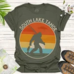 Gone Fishing with Bigfoot Tee – Lake Adventure Graphic Shirt - green Gone Fishing with Bigfoot Tee – Lake Adventure Graphic Shirt - green