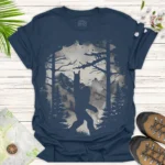 Moody Forest Bigfoot Tee – Wolf & Nature Adventure Shirt - blue