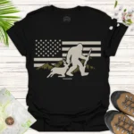 Patriotic Bigfoot Tee – National Flag Outdoor Adventure Shirt - black