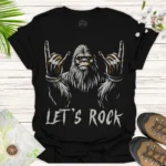 Rockin’ Bigfoot Tee – Funny Music Lover Graphic Shirt - black