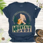 Vintage Bigfoot Forest Mountains T-Shirt – Nature Lover Tee - blue