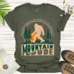 Vintage Bigfoot Forest Mountains T-Shirt – Nature Lover Tee - green