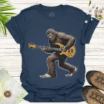 Bass Guitar Sasquatch T-Shirt Funny Bigfoot Rock - blue