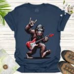 Bigfoot Rock Guitar Tee Sasquatch Music Graphic T-Shirt - blue