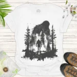 Bigfoot Silhouette T-Shirt Forest Sasquatch Graphic