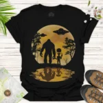 Bigfoot UFO Sunset Tee Alien Landscape Graphic