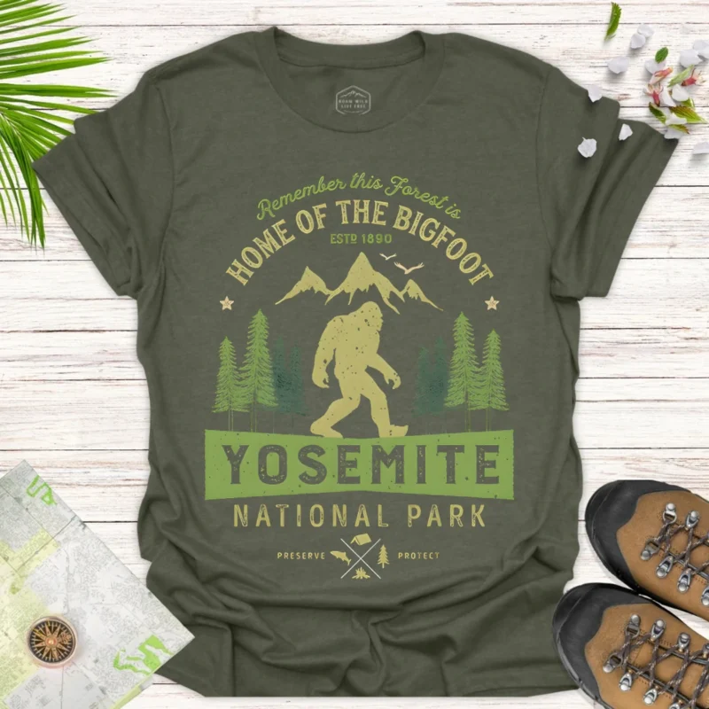 Bigfoot Yosemite T-Shirt National Park Home Graphic