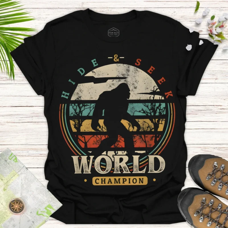 Funny Sasquatch T-Shirt Hide & Seek Champion Graphic
