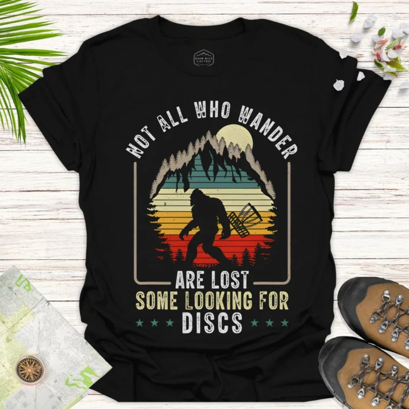 Outdoor Disc Golf T-Shirt “Some Looking for Discs” Design