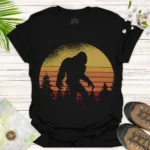 Retro Sasquatch Tee Bigfoot Sunset Silhouette Graphic