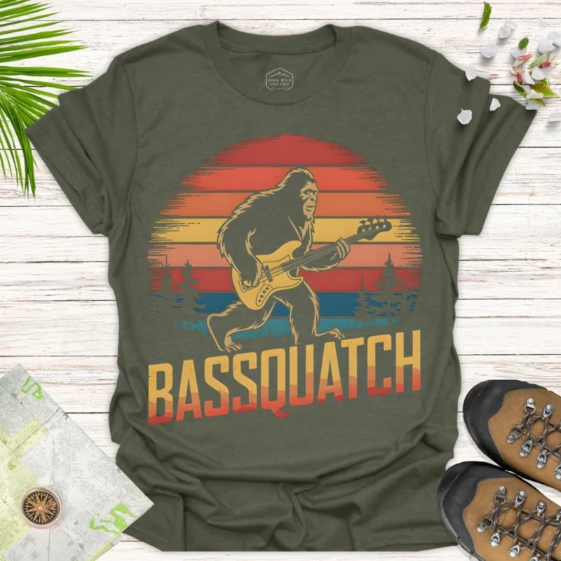 Sasquatch Music T-Shirt Bass Guitar Bassquatch Tee