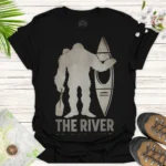 The River Sasquatch Canoe T-Shirt — Outdoor Adventure Graphic Tee - black The River Sasquatch Canoe T-Shirt — Outdoor Adventure Graphic Tee - black