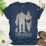 The River Sasquatch Canoe T-Shirt — Outdoor Adventure Graphic Tee blue The River Sasquatch Canoe T-Shirt — Outdoor Adventure Graphic Tee blue
