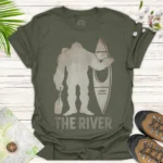 The River Sasquatch Canoe T-Shirt — Outdoor Adventure Graphic Tee - green The River Sasquatch Canoe T-Shirt — Outdoor Adventure Graphic Tee - green