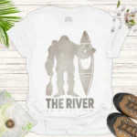The River Sasquatch Canoe T-Shirt — Outdoor Adventure Graphic Tee - white The River Sasquatch Canoe T-Shirt — Outdoor Adventure Graphic Tee - white
