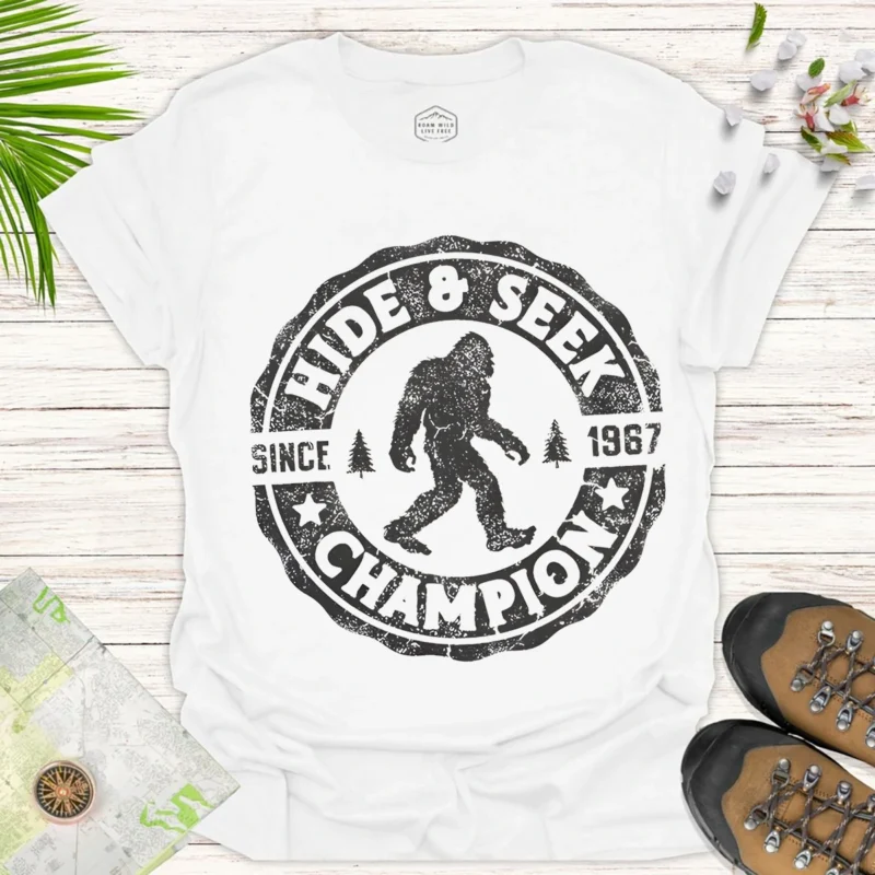 Vintage Sasquatch Tee Hide & Seek Bigfoot Design